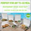 NATUREZWAY PRO (200 PACK 8" x 8" x 3.2" Hinged Bamboo To-Go Containers (3 Compartments) - Premium Quality - Compostable - Biodegradable - Tree-Free Eco-Friendly Takeout Boxes view 4