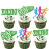 18pcs Glitter Run Dessert Cupcake Topper Pace Running Track Cross Country Marathon Theme Decorations Men Women Boys Girls Happy Birthday Party Decor Supplies view 1