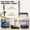 Medical Step Stool with Handle SUV Car Elderly Handicap Steps for RV Mobile Home with Handrail for Adults Seniors Bariatric Metal Stepping Stool Safety Step Assist Adjustable 300lb Foot Stool view 4