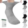 Bulinlulu Diabetic Socks for Women&Men,6 Pairs Non Binding Diabetic Ankle Socks,Wide Socks with Seamless Toe Size 6-9 9-11(Medium-White+Grey+Black) view 1