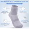 Bulinlulu Diabetic Socks for Women&Men,6 Pairs Non Binding Diabetic Ankle Socks,Wide Socks with Seamless Toe Size 6-9 9-11(Medium-White+Grey+Black) view 3