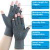 2 Pairs Arthritis Gloves for Pain Relief, Compression Gloves for Arthritis, Carpal Tunnel, Osteoarthritis, Joint, Typing, Driving, Fingerless Hand Gloves for Women Men (Grey1+Pure Black1, Small) view 2