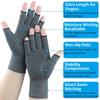 2 Pairs Arthritis Gloves for Pain Relief, Compression Gloves for Arthritis, Carpal Tunnel, Osteoarthritis, Joint, Typing, Driving, Fingerless Hand Gloves for Women Men (Grey1+Black1, Small) view 2