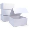Giftgarden 4-Pack 8x8x4 White Gift Boxes with Magnetic Lids, Collapsible Magnet Clourse Square Gift Wrap Box for Presents, Birthday, Wedding, Bridesmaid Groomsman Proposal Box view 1