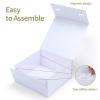 Giftgarden 4-Pack 8x8x4 White Gift Boxes with Magnetic Lids, Collapsible Magnet Clourse Square Gift Wrap Box for Presents, Birthday, Wedding, Bridesmaid Groomsman Proposal Box view 2