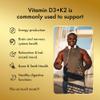 Coc March N.M.D Vitamin D3+K2 10,000 IU - High Potency Supplement for Women & Men, Immune Support, Bone & Joint Health - Gluten-Free, Non-GMO, 4 Month Supply, 250 mcg D3, 180 mcg of Vitamin K2 view 3