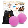 5BILLION Peanut Massage Ball - Double Lacrosse Massage Ball & Mobility Ball for Physical Therapy, Deep Tissue Massage Tool for Myofascial Release, Muscle Relaxer, Pink view 2