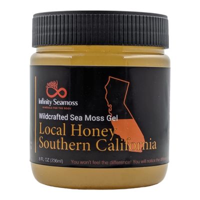 Infinity Seamoss - Sea Moss Gel + Southern California Local Honey | St. Lucia Wildcrafted Sea Moss | 100% Organic (8oz)
