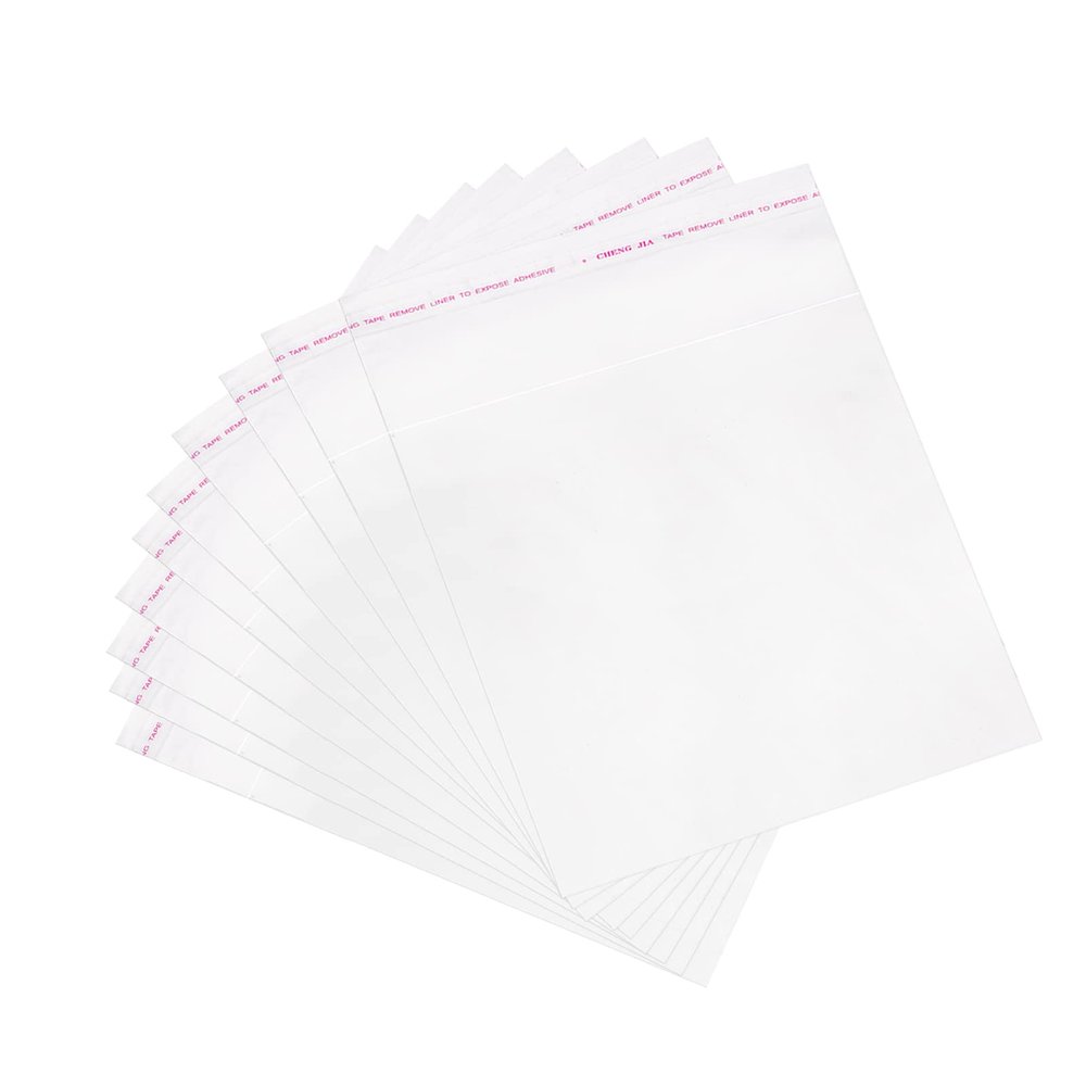 uxcell 300Pcs Clear Cello Bags, 4" x 4" Plastic Self Sealing OPP Cello Treat Bags Cello Poly Bags for Packing Cookies Candy Jewelry Gifts, Clear