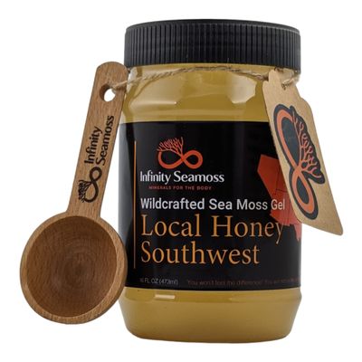 Infinity Seamoss - Sea Moss Gel + Southwest Local Honey | St. Lucia Wildcrafted Sea Moss | 100% Organic (16oz)