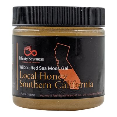 Infinity Seamoss - Sea Moss Gel + Southern California Local Honey | St. Lucia Wildcrafted Sea Moss | 100% Organic (4oz)