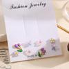 Colorful Fruit Butterfly Flower Earrings Set of 16 Creative Small Jewelry Card Earrings Set view 4