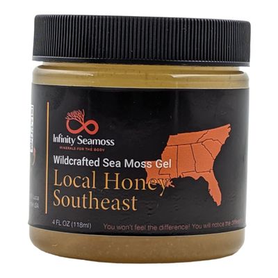 Infinity Seamoss - Sea Moss Gel + Southeast Local Honey | St. Lucia Wildcrafted Sea Moss | 100% Organic (4oz)