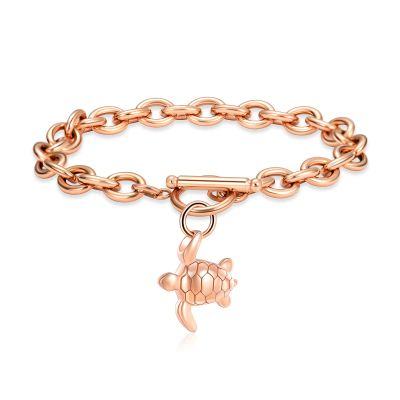Urn Bracelet Cremation Bracelet for AshesCremation Jewelry Urn Bracelet for Ashes Stainless Steel Sea Turtle Cremation Keepsake Memorial Urn Bangle for Pet,Rose Gold,22cm