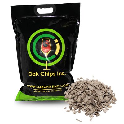 Oak Chips Inc. American Oak Chips Large Grade (Screened) for Brewing - Untoasted - 5 lbs - Perfect for Aging Wines, Spirits, Beer, and More!