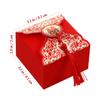 20pcs Wedding Candy Boxes Chinese Style Wrapping Box with Tassel Paper Treat Boxes Party Treat Containers Wedding Engagement Party Favors Red 3X3X2 Inches view 2