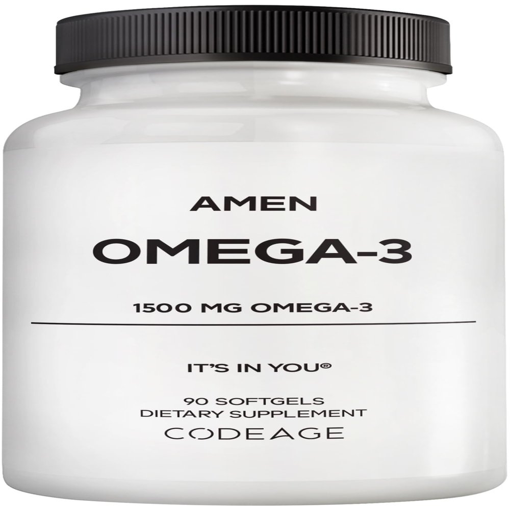 Amen Omega-3 Supplement - 1500mg High-Potency Daily Omega 3 - EPA and DHA Fatty Acids Fish Oil - 45-Day Supply - Fatty Acid Supplements - Fish Oil Pills - Non-GMO - 90 Soft Gels Capsules