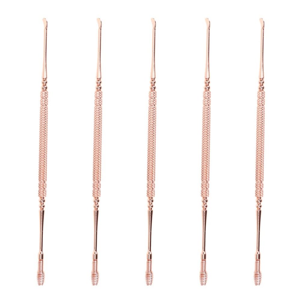 Healeved 5pcs Dual-Head Spring Earwax Spoons Non-Slip Ear Cleaning Tools for Gentle Earwax Removal Convenient and Safe Ear Care