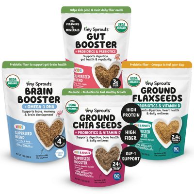 Tiny Sprouts Superseed Variety Pack | Brain, Gut, Flax, & Chia Boosters