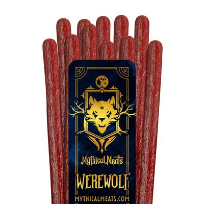 Mythical Meats Humanoid Flavor Werewolf 12-Pack Snack Sticks  Venison Teriyaki and Beef  Dried & Dehydrated Meats Seasoned to Perfection  High Protein Snacks