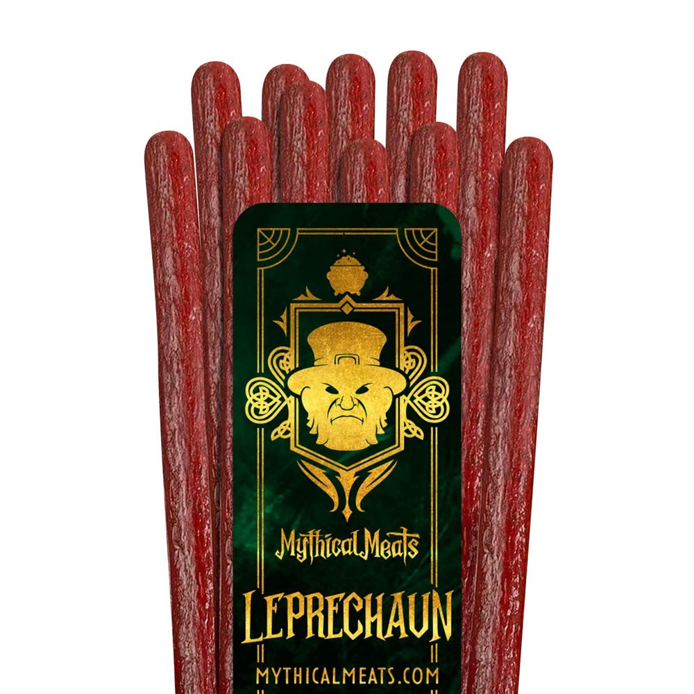 Mythical Meats Humanoid Flavor Leprechaun 12-Pack Snack Sticks Venison Fire and Beef Dried & Dehydrated Meats Seasoned to Perfection High Protein Snacks