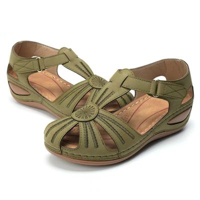 AOVIN Women Orthotic Slides Comfortable Orthopedic Sandals Walking Sandals with Arch Support (Color : Green, Size : 6 US)