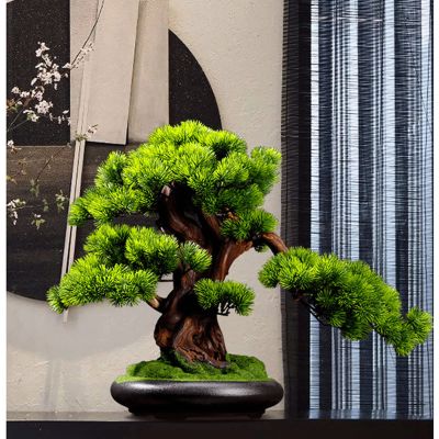 Artificial Bonsai Tree Artificial Bonsai Tree Potted Plant Ornament Bonsai Simulation Bonsai Green Plant Fake Plant Decoration Potted Artificial House Plants for Desk Home Office Display Bonsai Plant