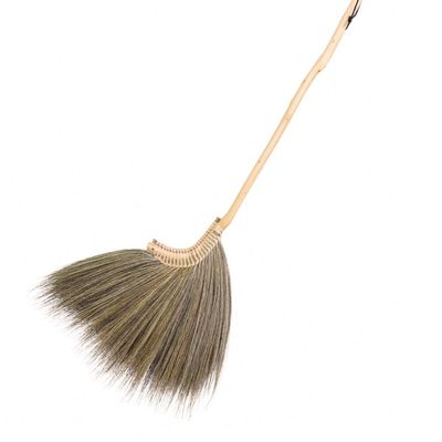 SKENNOVA - Hand Crafted Broom - Traditional Natural Grass Broom Bamboo Stick Handle Handmade Size 40 inch