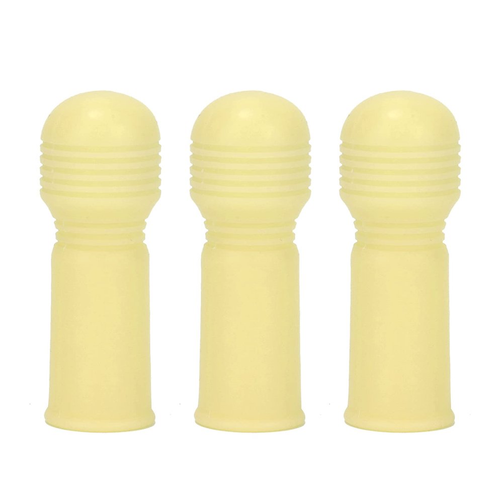 3Pcs Mini Female Massager,Silicone Finger Wearable Massage Stick for Body,Face,Relaxation(Yellow)