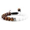 8mm Men Women Agates Onyx Beads Bracelet Bangles Natural Stone Chakra Buddha Adjustable Gifts,Brown Tiger Eye view 1
