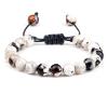 8mm Men Women Agates Onyx Beads Bracelet Bangles Natural Stone Chakra Buddha Adjustable Gifts,White Fire view 1