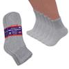 12 pairs Extra Wide Diabetic Cotton Socks -Quarter Non-Binding, Ankle Socks (Size 10-15) Grey view 1