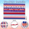 12 PCS Veterans Day Patriotic Ribbons for Crafting, 3/8" Width Grosgrain Ribbons American Stripes Stars Craft Ribbon Red Blue Memorial Day Decoration Ribbons for Gift Wrapping Supplies view 2