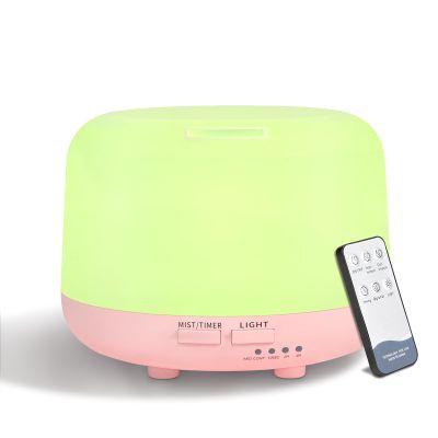 300ML Essential Oil Diffusesrs Remote Control, Aromatherapy Ultrasonic Diffuser, Cool Mist Aroma Humidfier Diffuser, 7 Color Changing LED Light, Auto-Off, Timer for Home, Room, Office, Kids.(Pink)