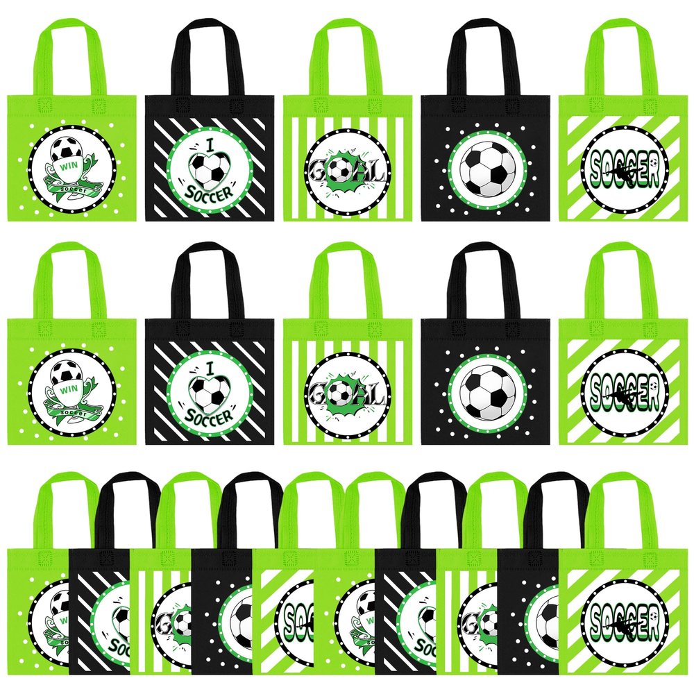 20 PCS Soccer Party Favor Bags Soccer Gift Bags Treat Gift Bags for Kids Soccer Birthday Party Sports Theme Party Baby Shower World Cup Goodie Bags Supplies (Soccer)