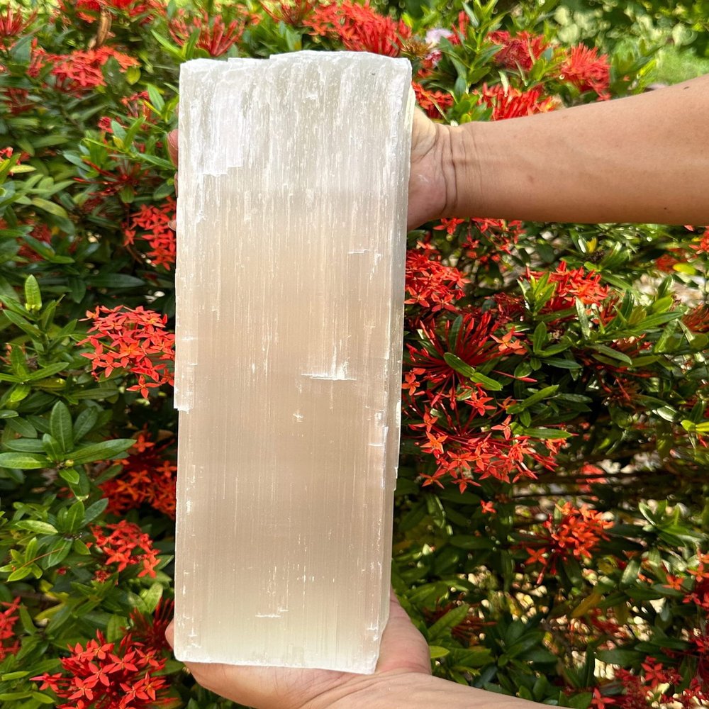 Jumbo Selenite Log, Natural White Crystal Huge Selenite Log, Giant Raw Selenite, Rough Raw Crystal Bar, Healing Crystals (12-15 lbs)