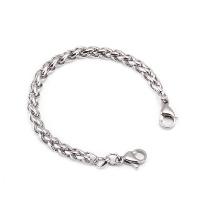 BAIYI HOPE Stainless Steel Wheat Chain Interchangeable Medical Alert ID Bracelets