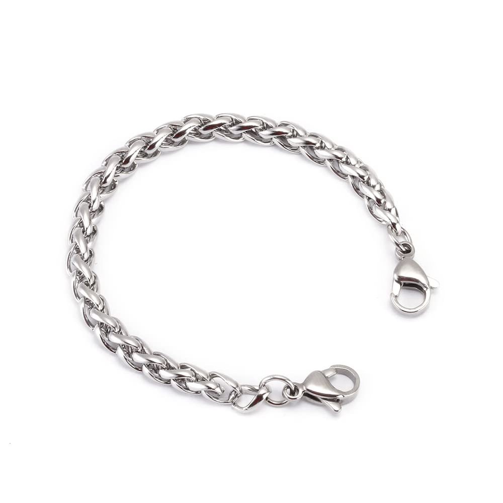 BAIYI HOPE Stainless Steel Wheat Chain Interchangeable Medical Alert ID Bracelets