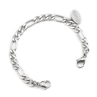 BAIYI HOPE Stainless Steel Figaro Chain Interchangeable Medical Alert ID Bracelets