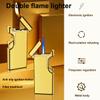 Torch Lighter, Straight Into The Open Flame Lighter, Windproof Gas Lighter, Mini Adjustable Butane Jet Flame Lighter, Double Fire Metal Lighters for Men Outdoor Indoor (Gold) view 2