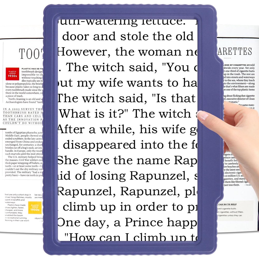 Molebe 5X Large Page Magnifying Glass for Reading, Blue