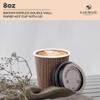 [150 SET]Harvest Pack 8 oz Disposable Coffee Cups, Insulated Ripple Double-Walled Paper Cup with Lid, Brown Geometric, Tea Hot Chocolate Drinks To go coffee cups view 3