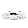 Adjustable Couples Bracelets 8mm Beads Black White Braiding Lovers Bracelet for Women Men Distance,White Pine view 1