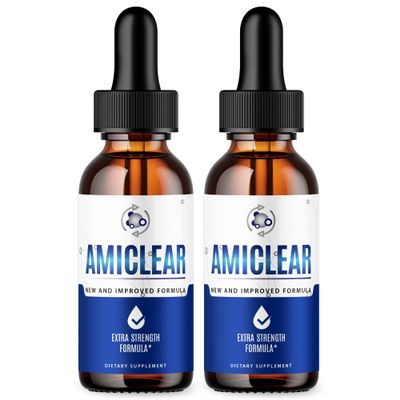 (2 Pack) Amiclear Drops - Official Formula - Amiclear Healthy Support Supplement Ami Clear Advanced Drops, Amiclear Alternative to Pills Supplement Drops Ami Clear Drops New Formula 2023 (2 Bottles)