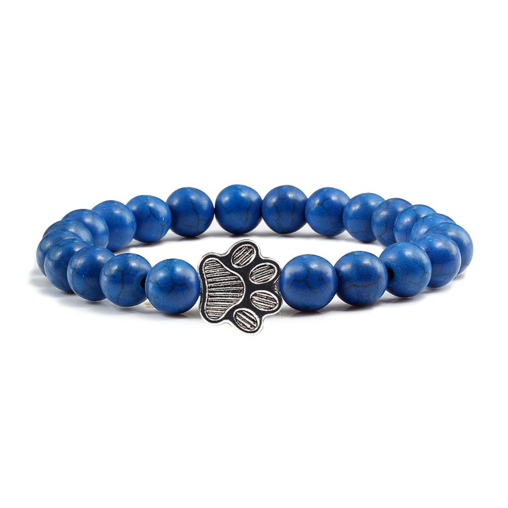Men Natural Black Lava Stone Bracelet Blue Pine Beaded Bracelets Bangles Women Yoga Couple Gifts,Dark Blue
