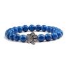 Men Natural Black Lava Stone Bracelet Blue Pine Beaded Bracelets Bangles Women Yoga Couple Gifts,Dark Blue view 1