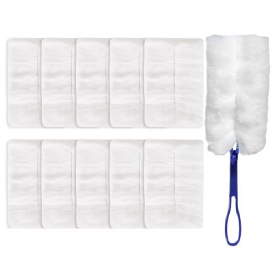 10 Pcs Duster Refills and 1 Short Handle, Disposable Duster Kit with Long Handle, Dusters Dusters for Cleaning, Extra Soft Fiber Dust Duster for Cleaning Blinds