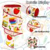 20 Yards Back to School Wired Edge Ribbons School Themed Decorative Fabric Ribbon School Supplies Pattern Wrapping Ribbon for DIY Crafts Bow Wreath Sewing Gift Wrapping,2 Styles view 3