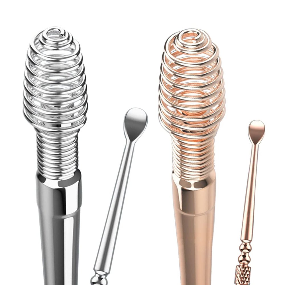2 Pcs Spiral Ear Wax Removal Kit Ear Cleaning Kit Clinear Ear Cleaner Earwax Removal Tools Metal Ear Cleaner Earwax Removal Ear Wax Cleaner Ear Cleaning Tool Spiral Ear Cleaner Earwax Removal Kit