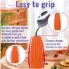 Ehucon Adaptive Utensils Angled Spoon and Fork for Hand Tremors Parkinsons,Weighted Utensils with Non-Slip Easy Grip Handles for Independent Eating (1pcs Spoon+1pcs Fork=2 pcs,Orange,Left Hand) view 3
